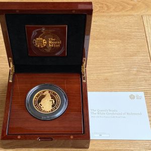 2021 Queens Beasts White Greyhound of Richmond Gold Proof Five Ounce £500