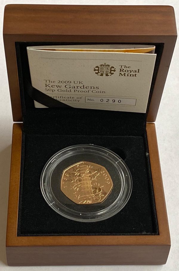 2009 Kew Gardens Gold Proof Fifty Pence