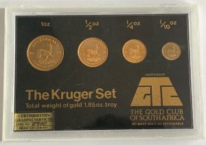 Gold Proof Krugerrand Set - 1969, 1992, 1993, 1989