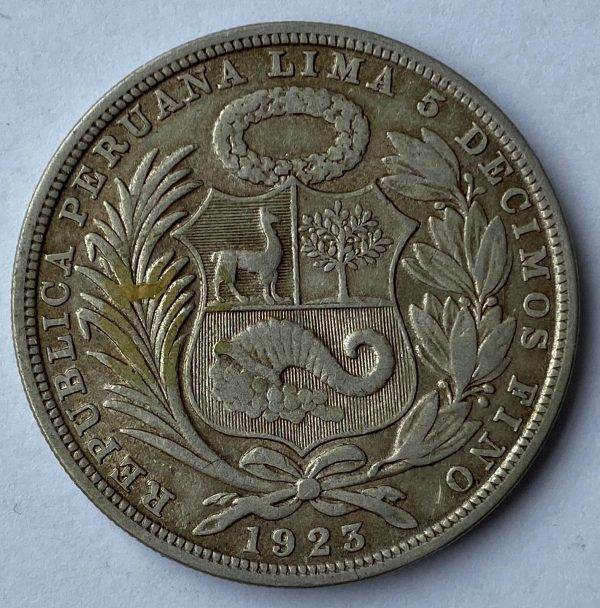1923 Peru Silver Un Sol