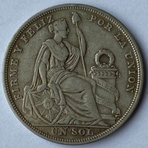 1923 Peru Silver Un Sol