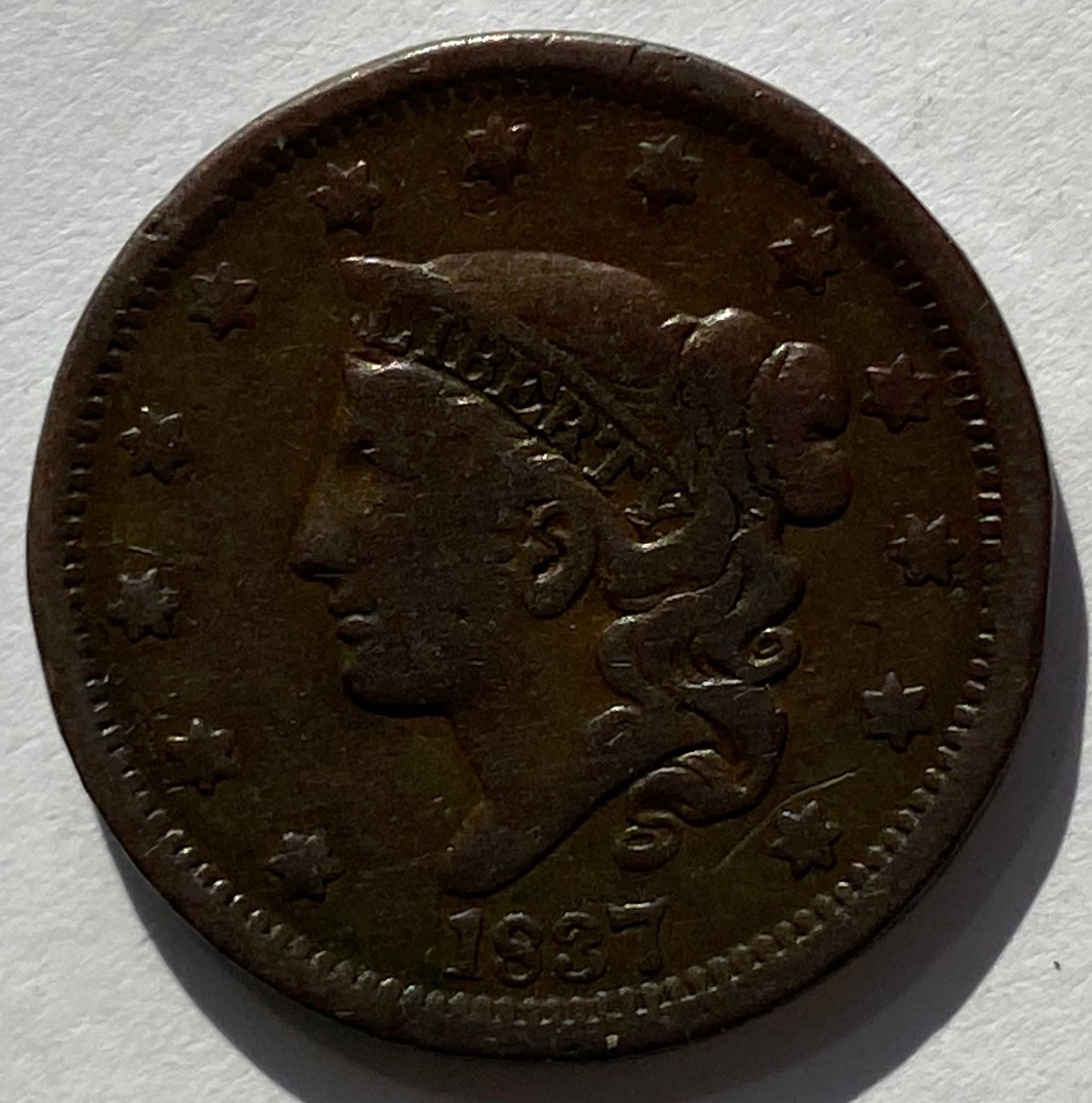 1887 United States One Cent M J Hughes Coins